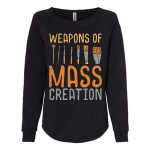 Weapons Of Mass Creation Paint Brushes Artist Painter Gift Womens California Wash Sweatshirt