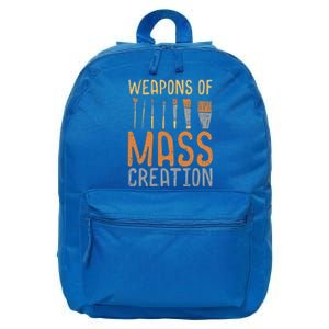 Weapons Of Mass Creation Paint Brushes Artist Painter Gift 16 in Basic Backpack