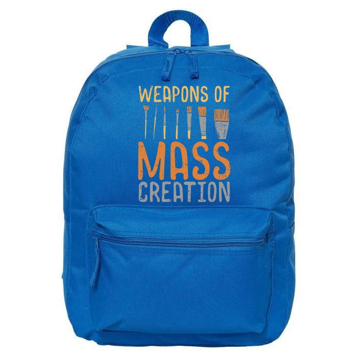 Weapons Of Mass Creation Paint Brushes Artist Painter Gift 16 in Basic Backpack