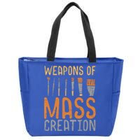 Weapons Of Mass Creation Paint Brushes Artist Painter Gift Zip Tote Bag