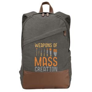 Weapons Of Mass Creation Paint Brushes Artist Painter Gift Cotton Canvas Backpack