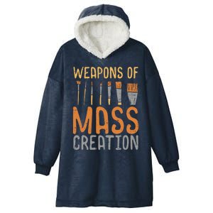 Weapons Of Mass Creation Paint Brushes Artist Painter Gift Hooded Wearable Blanket