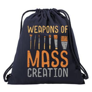 Weapons Of Mass Creation Paint Brushes Artist Painter Gift Drawstring Bag