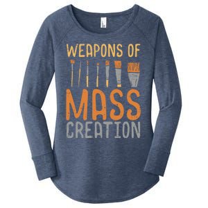 Weapons Of Mass Creation Paint Brushes Artist Painter Gift Women's Perfect Tri Tunic Long Sleeve Shirt