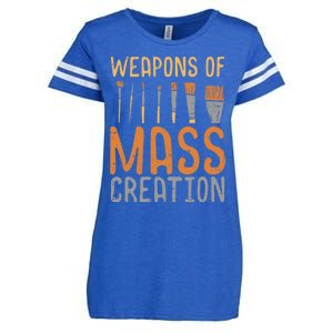 Weapons Of Mass Creation Paint Brushes Artist Painter Gift Enza Ladies Jersey Football T-Shirt