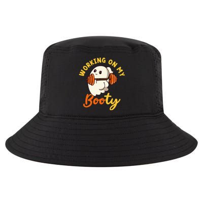 Working On My Booty Booty Funny Halloween Gym Ghost Pun Cool Comfort Performance Bucket Hat