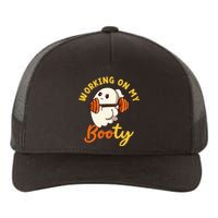 Working On My Booty Booty Funny Halloween Gym Ghost Pun Yupoong Adult 5-Panel Trucker Hat