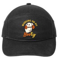 Working On My Booty Booty Funny Halloween Gym Ghost Pun 7-Panel Snapback Hat