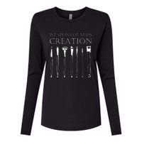 Weapons Of Mass Creation Funny Art Brush Painter Artist Womens Cotton Relaxed Long Sleeve T-Shirt