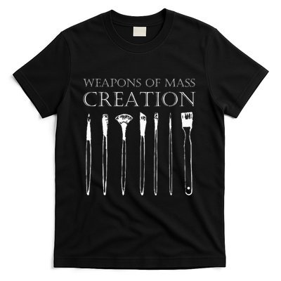 Weapons Of Mass Creation Funny Art Brush Painter Artist T-Shirt