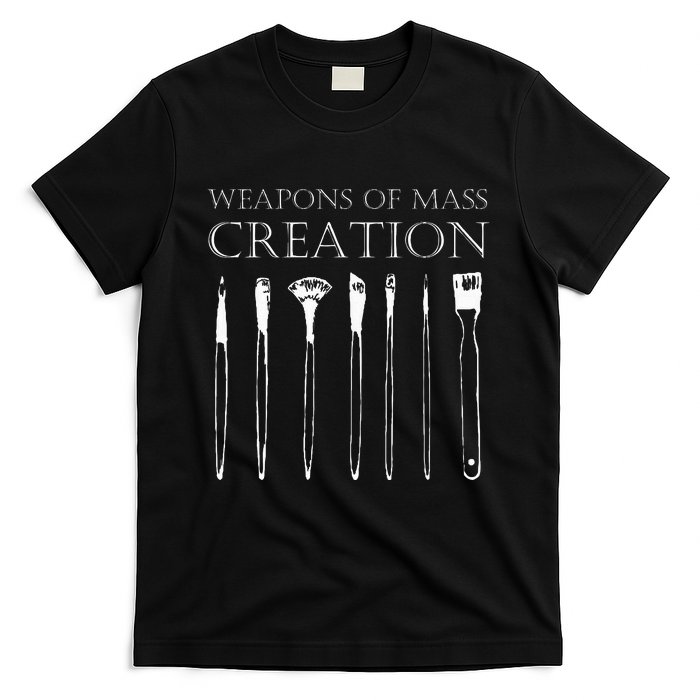 Weapons Of Mass Creation Funny Art Brush Painter Artist T-Shirt