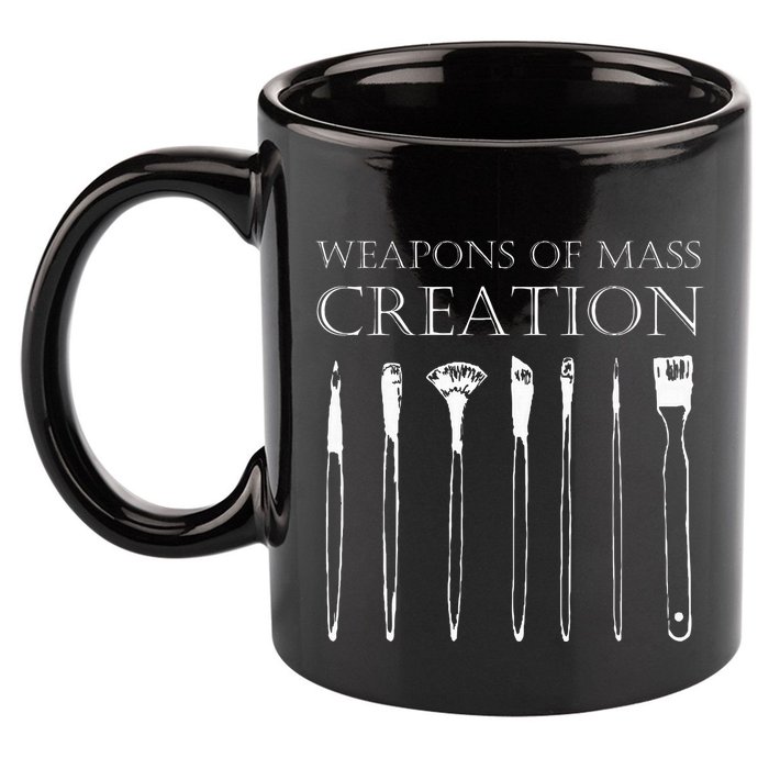 Weapons Of Mass Creation Funny Art Brush Painter Artist 11oz C Handle Ceramic Mug