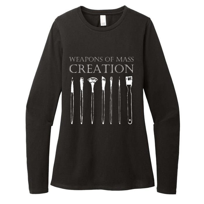 Weapons Of Mass Creation Funny Art Brush Painter Artist Womens CVC Long Sleeve Shirt