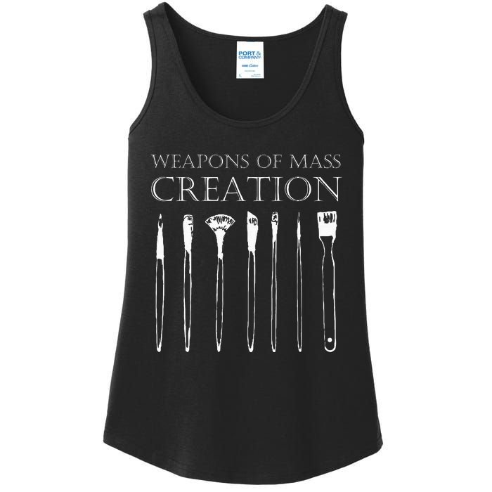 Weapons Of Mass Creation Funny Art Brush Painter Artist Ladies Essential Tank