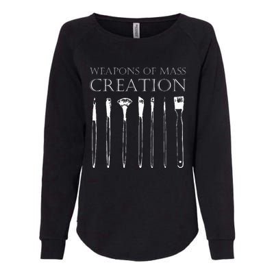 Weapons Of Mass Creation Funny Art Brush Painter Artist Womens California Wash Sweatshirt