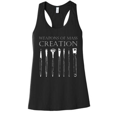 Weapons Of Mass Creation Funny Art Brush Painter Artist Women's Racerback Tank