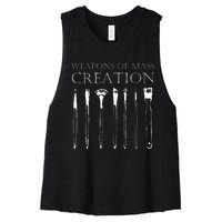 Weapons Of Mass Creation Funny Art Brush Painter Artist Women's Racerback Cropped Tank