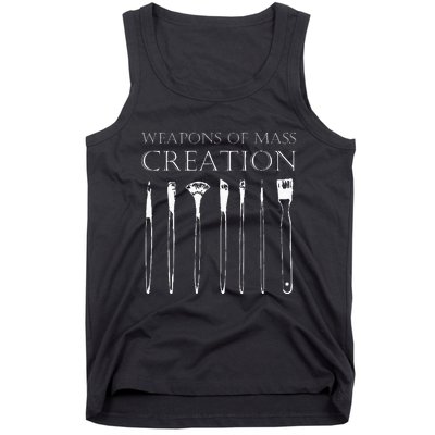 Weapons Of Mass Creation Funny Art Brush Painter Artist Tank Top