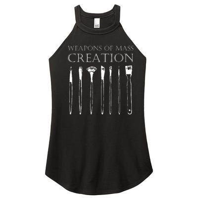 Weapons Of Mass Creation Funny Art Brush Painter Artist Women's Perfect Tri Rocker Tank