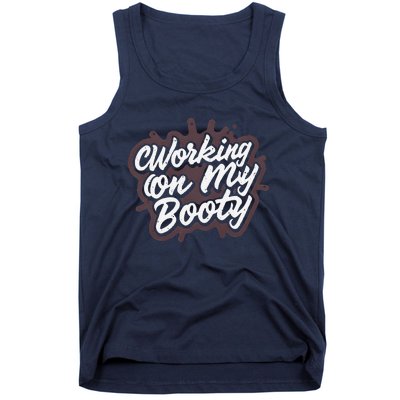 Working On My Booty Ghost Halloween Gym Humor Bodybuilder Tank Top