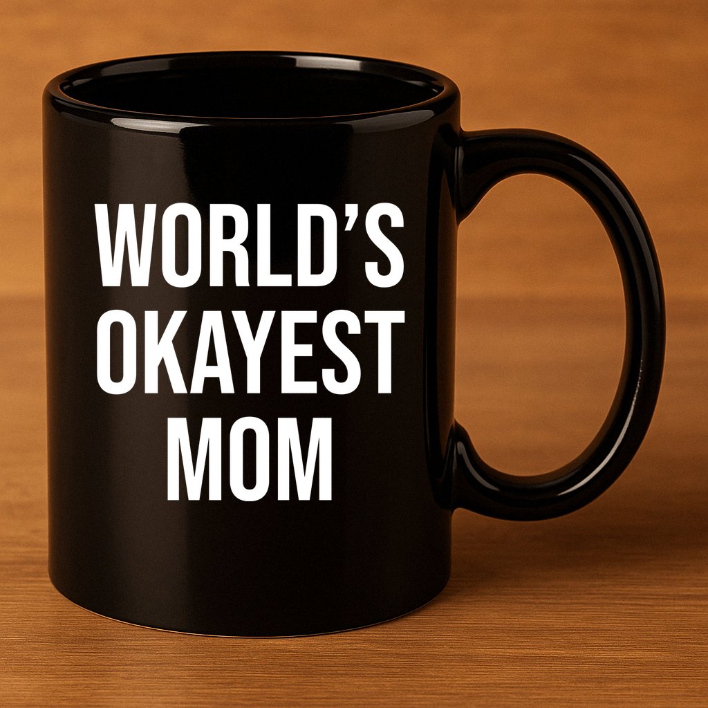 Worlds Okayest Mom Funny 11oz C Handle Ceramic Mug