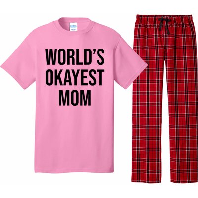 Worlds Okayest Mom Funny Pajama Set