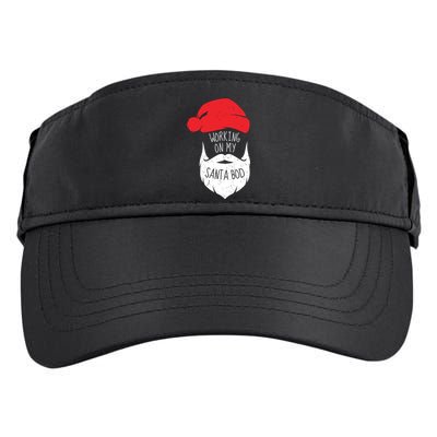 Working On My Santa Bod Shirts Christmas Dad Bod Adult Drive Performance Visor