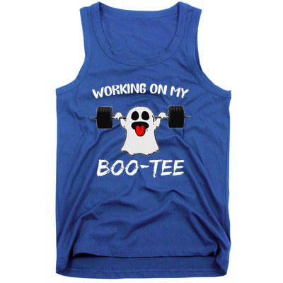 Working On My Boo Ghost Workout Gym Halloween Tank Top