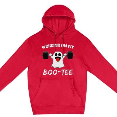 Working On My Boo Ghost Workout Gym Halloween Premium Pullover Hoodie