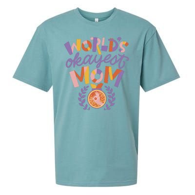 World's Okayest Mom Award Sueded Cloud Jersey T-Shirt