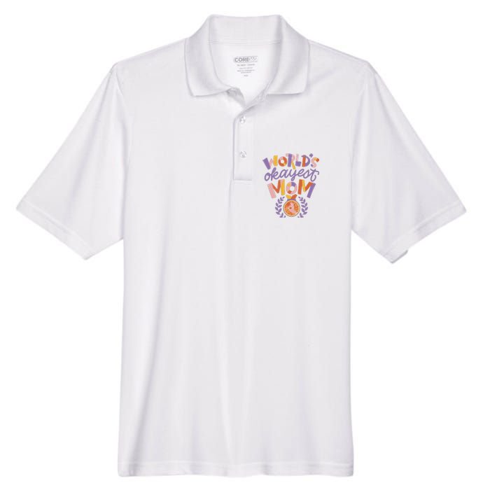 World's Okayest Mom Award Men's Origin Performance Pique Polo