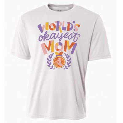 World's Okayest Mom Award Cooling Performance Crew T-Shirt