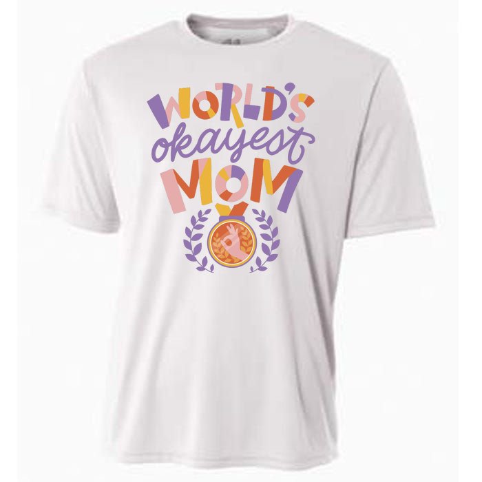 World's Okayest Mom Award Cooling Performance Crew T-Shirt