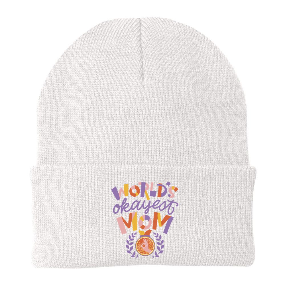 World's Okayest Mom Award Beanie