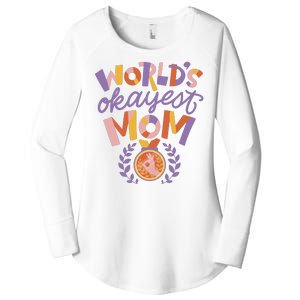 World's Okayest Mom Award Women's Perfect Tri Tunic Long Sleeve Shirt