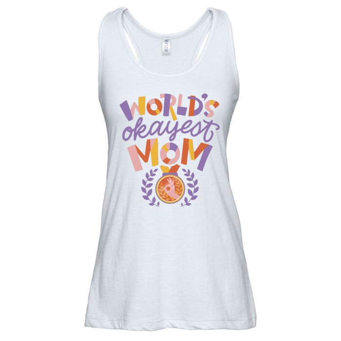 World's Okayest Mom Award Ladies Essential Flowy Tank