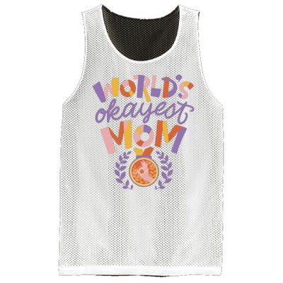 World's Okayest Mom Award Mesh Reversible Basketball Jersey Tank