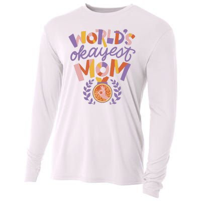 World's Okayest Mom Award Cooling Performance Long Sleeve Crew