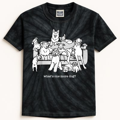 What's One More Dog, Funny Group Dogs, Many Dogs, Funny Dogs Kids Tie-Dye T-Shirt