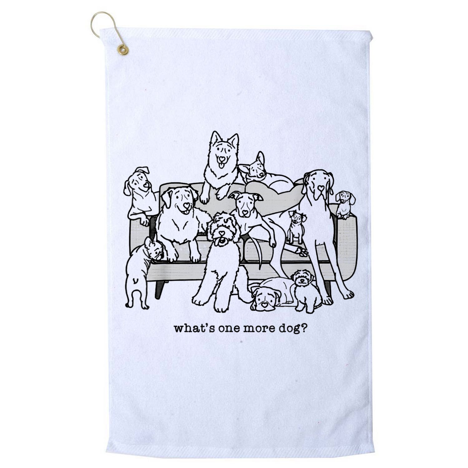 What's One More Dog, Funny Group Dogs, Many Dogs, Funny Dogs Golf Towel