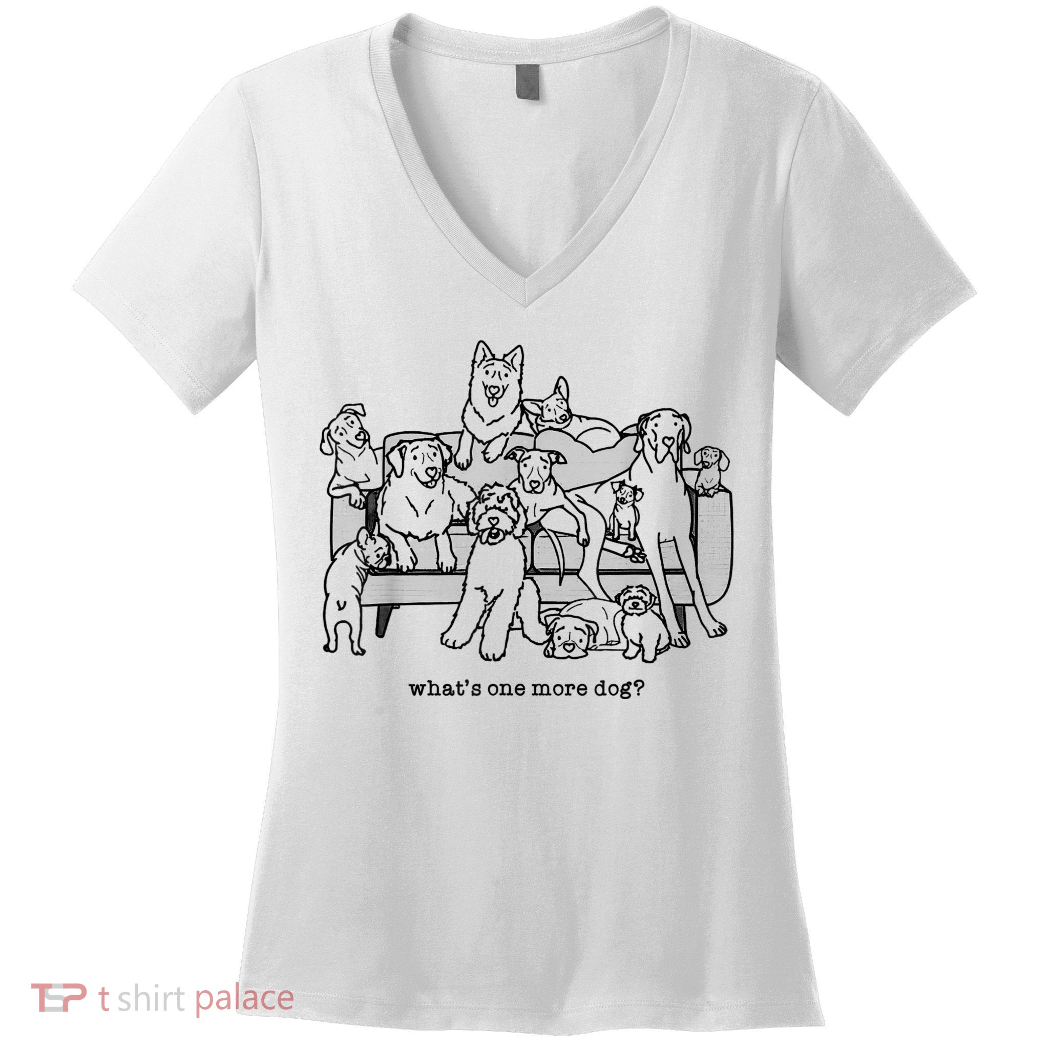 What's One More Dog, Funny Group Dogs, Many Dogs, Funny Dogs Women's V-Neck T-Shirt