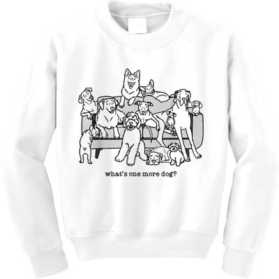 What's One More Dog, Funny Group Dogs, Many Dogs, Funny Dogs Kids Sweatshirt