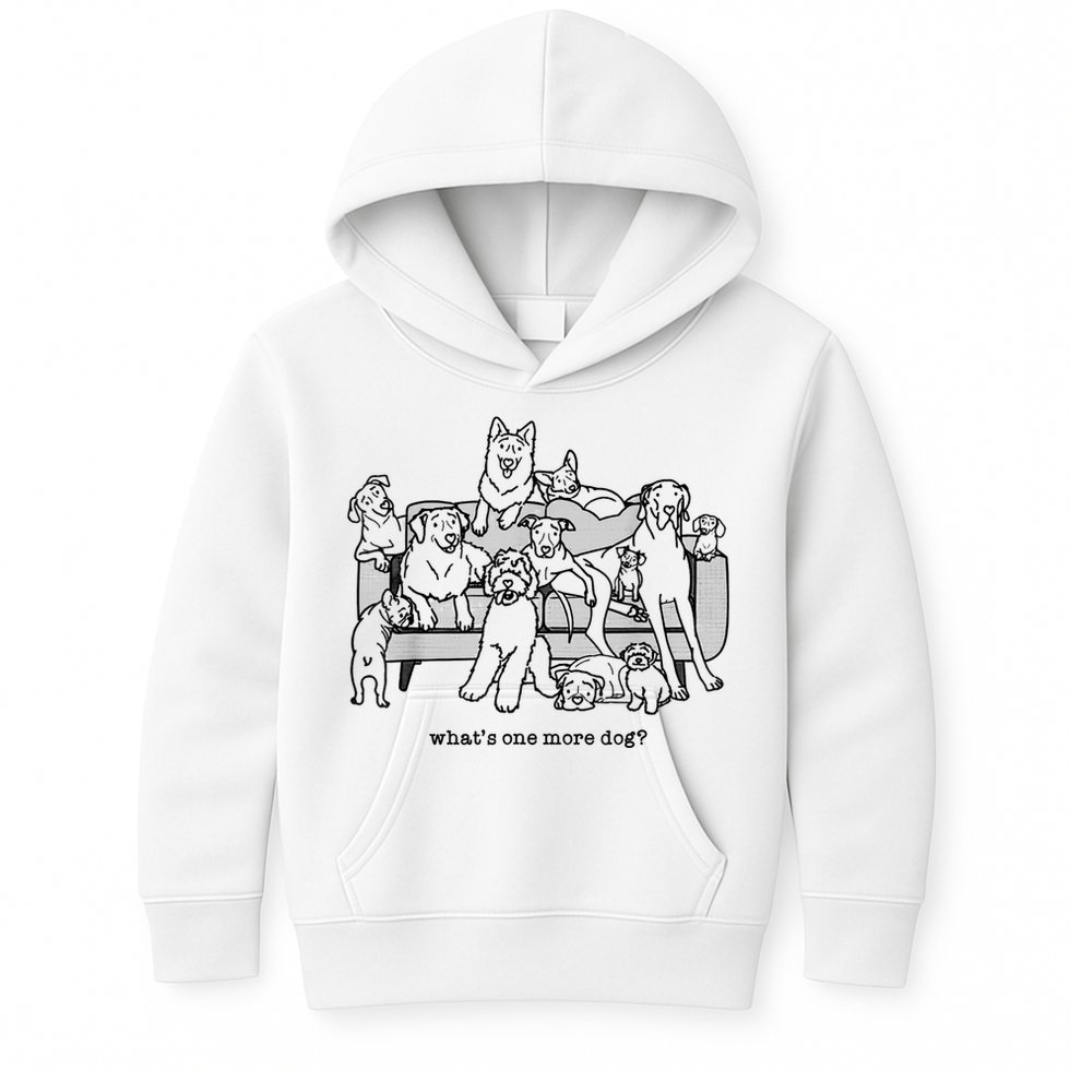 What's One More Dog, Funny Group Dogs, Many Dogs, Funny Dogs Kids Hoodie