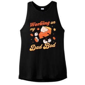 Working On My Dad Bod Thanksgiving Pregnancy Announcement Ladies PosiCharge Tri-Blend Wicking Tank