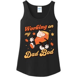 Working On My Dad Bod Thanksgiving Pregnancy Announcement Ladies Essential Tank