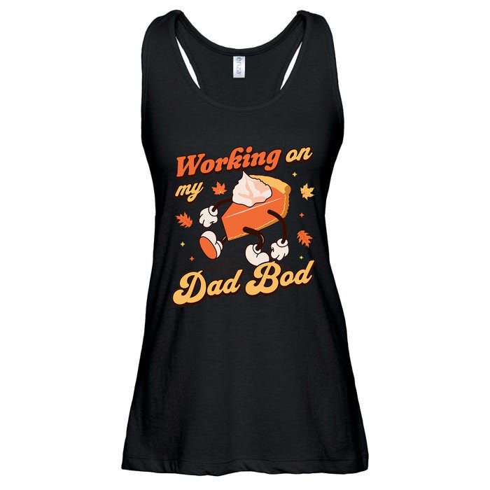 Working On My Dad Bod Thanksgiving Pregnancy Announcement Ladies Essential Flowy Tank