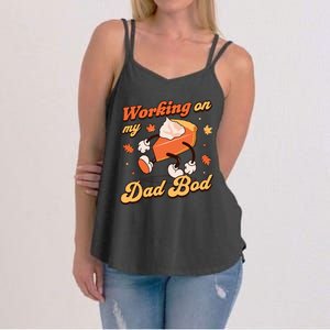 Working On My Dad Bod Thanksgiving Pregnancy Announcement Women's Strappy Tank