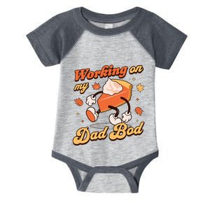 Working On My Dad Bod Thanksgiving Pregnancy Announcement Infant Baby Jersey Bodysuit