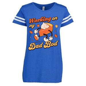 Working On My Dad Bod Thanksgiving Pregnancy Announcement Enza Ladies Jersey Football T-Shirt