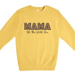 Wild One Mama Two Wild Birthday Outfit Zoo Birthday Animal Premium Crewneck Sweatshirt